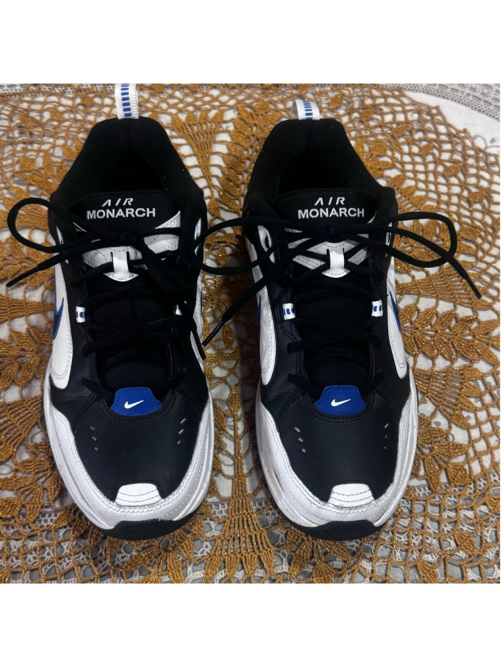 Nike Air Monarch Sneakers Black and White